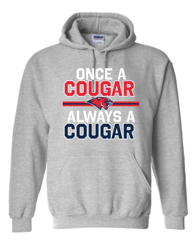 HSSG18 - Gray Once a Cougar, Always a Cougar Hooded Sweatshirt