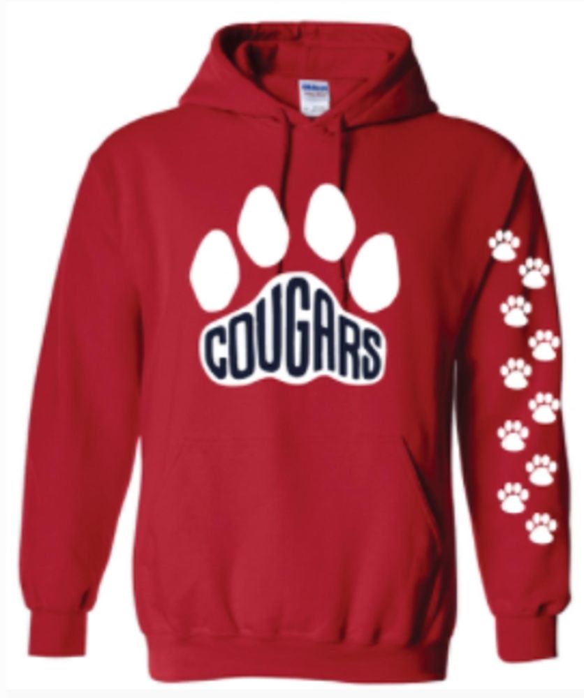 HSSR3b - White Cougar Paw Hooded Sweatshirt