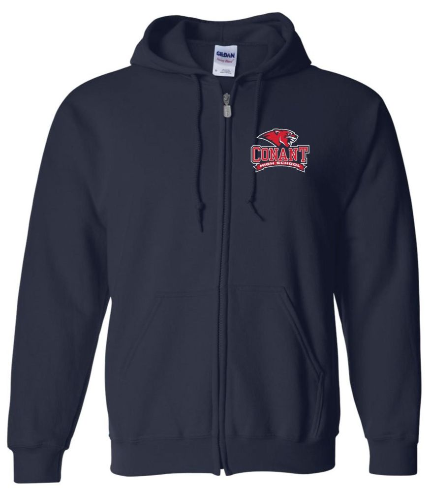 ZHSSN1b - Navy Official Conant Logo Full Zip Hooded Sweatshirt