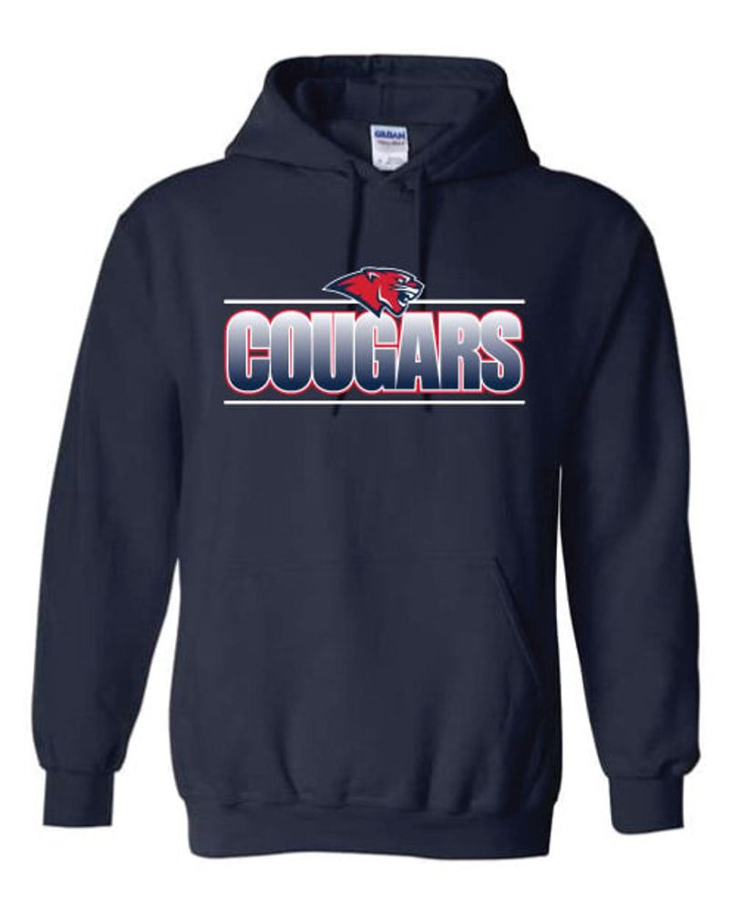 HSSN19 - Navy Fading Cougars Hooded Sweatshirt