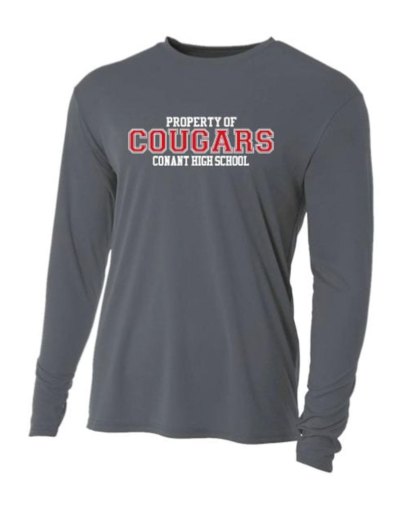 LPSG7b - Gray Performance Property of Conant Long Sleeve Shirt