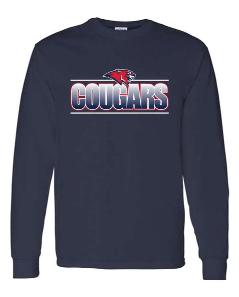 LTSN19 - Navy Fading Cougars Long Sleeve Shirt