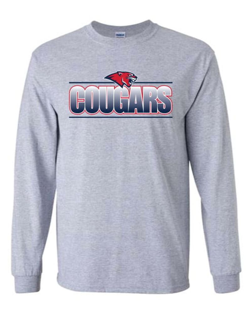LTSG19 - Gray Fading Cougars Long Sleeve Shirt