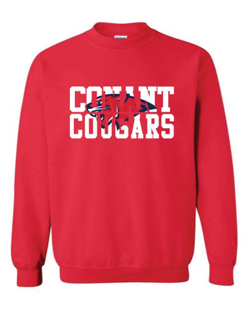 SSR17b - Red Cougar Head Inset Sweatshirt