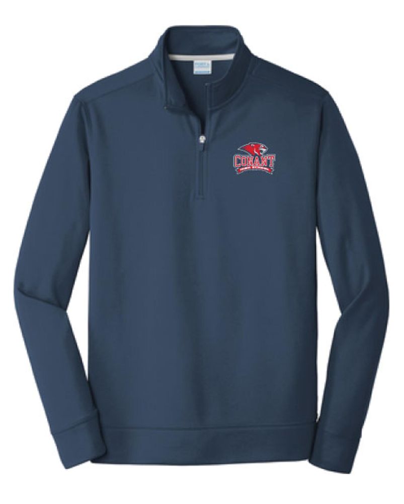 QZN1 - Navy Official Conant Logo Quarter Zip Long Sleeve Shirt