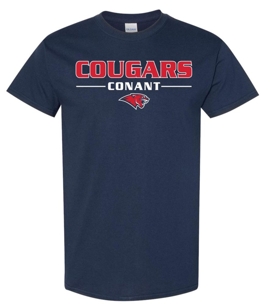 STSN14b - Navy Cougars/Conant/Cougar Head Short Sleeve Shirt
