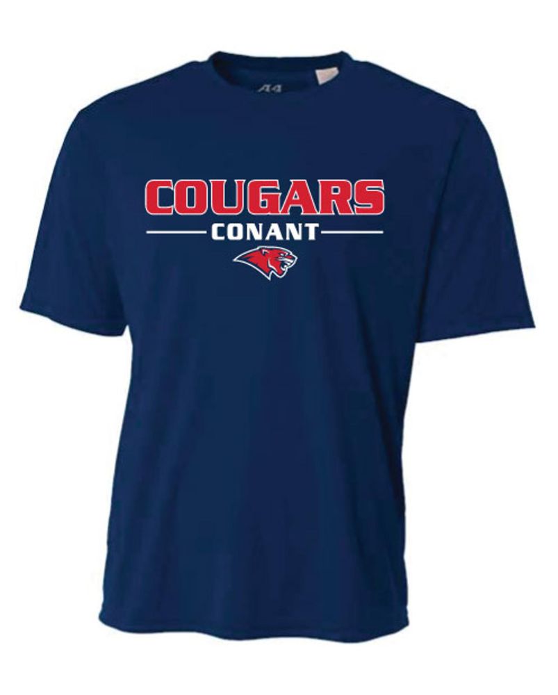 PSTSN14b - Navy Performance Cougars/Conant/Cougar Head Short Sleeve Shirt