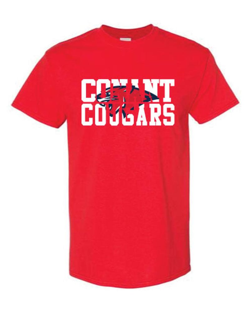 STSR17b - Red Cougar Head Inset Short Sleeve Shirt