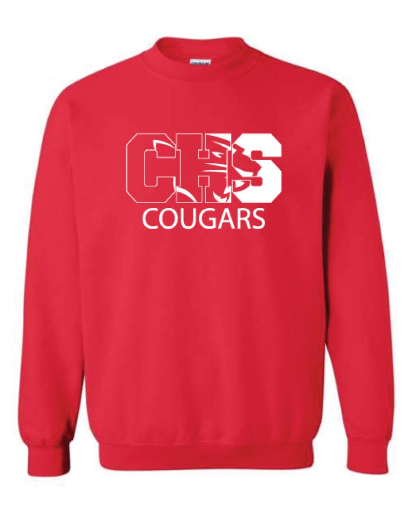 SSR26 - Red White CHS/Cougar Head Sweatshirt