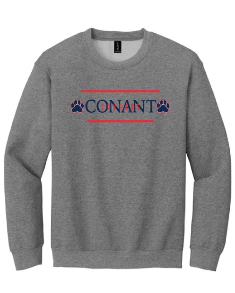 SSG27 - Gray with Red/Blue Conant and Paws Sweatshirt