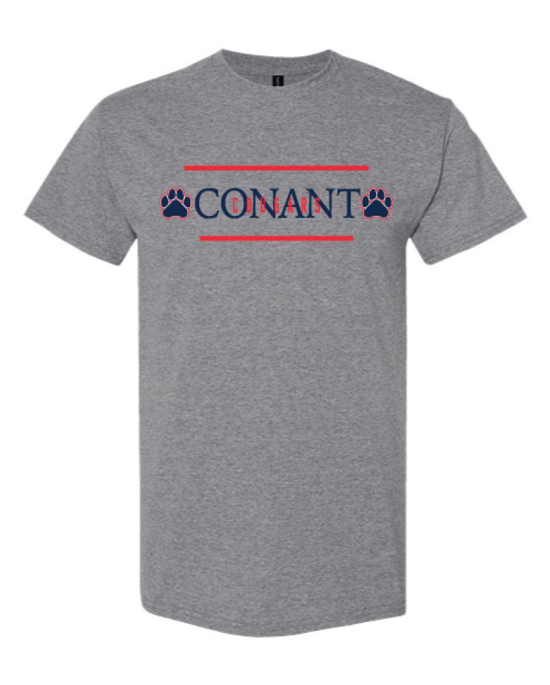STSG27 - Gray with Red/Blue Conant and Paws Short Sleeve Shirt